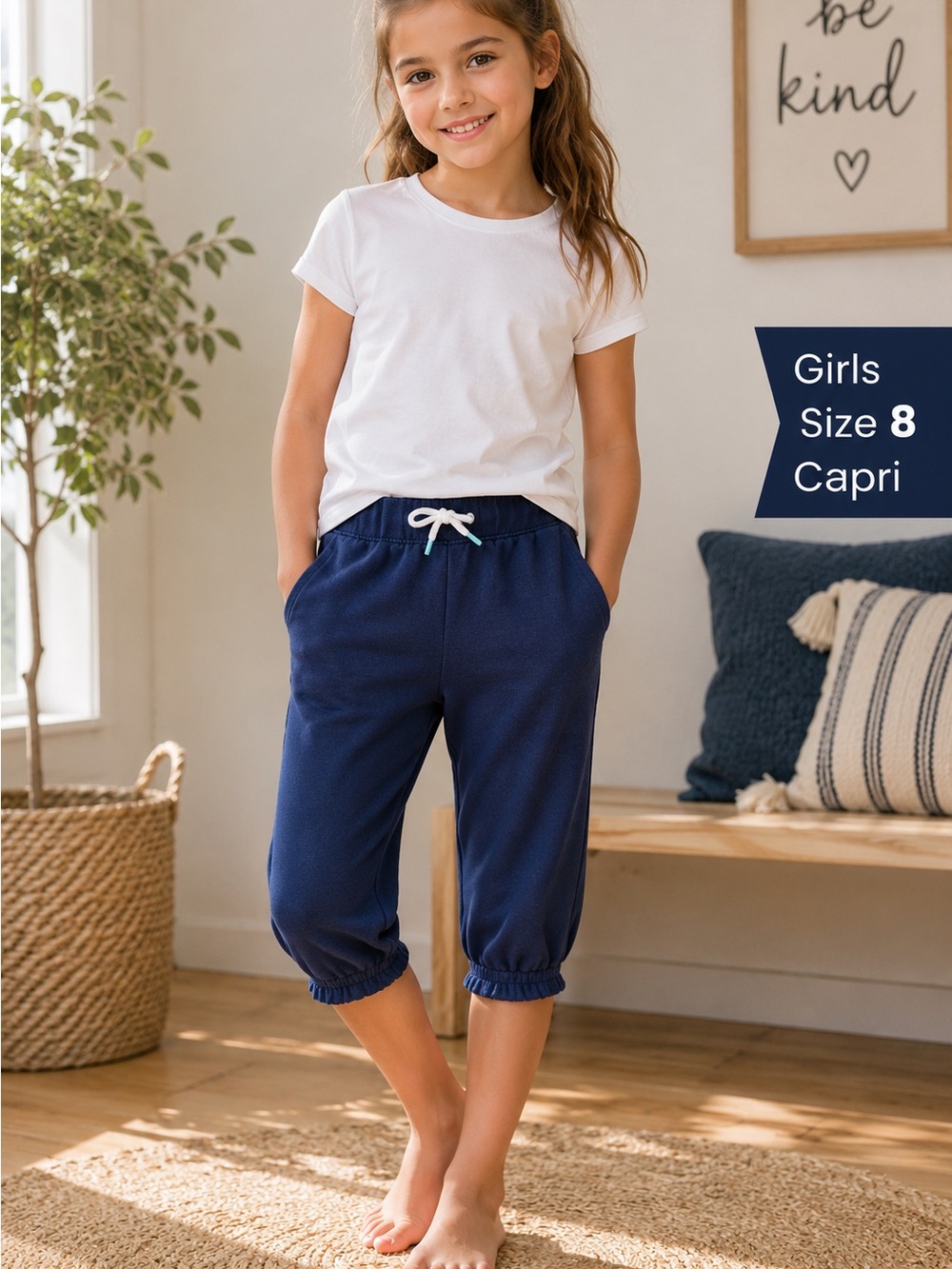 Gap Kids Girls Capri Sweatpants Shorts, M 8-9.